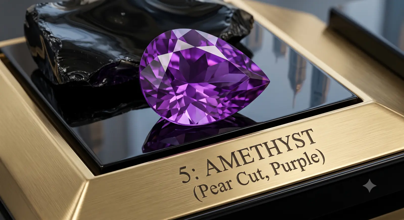 Amethyst · Pear cut · polished gemstone reference