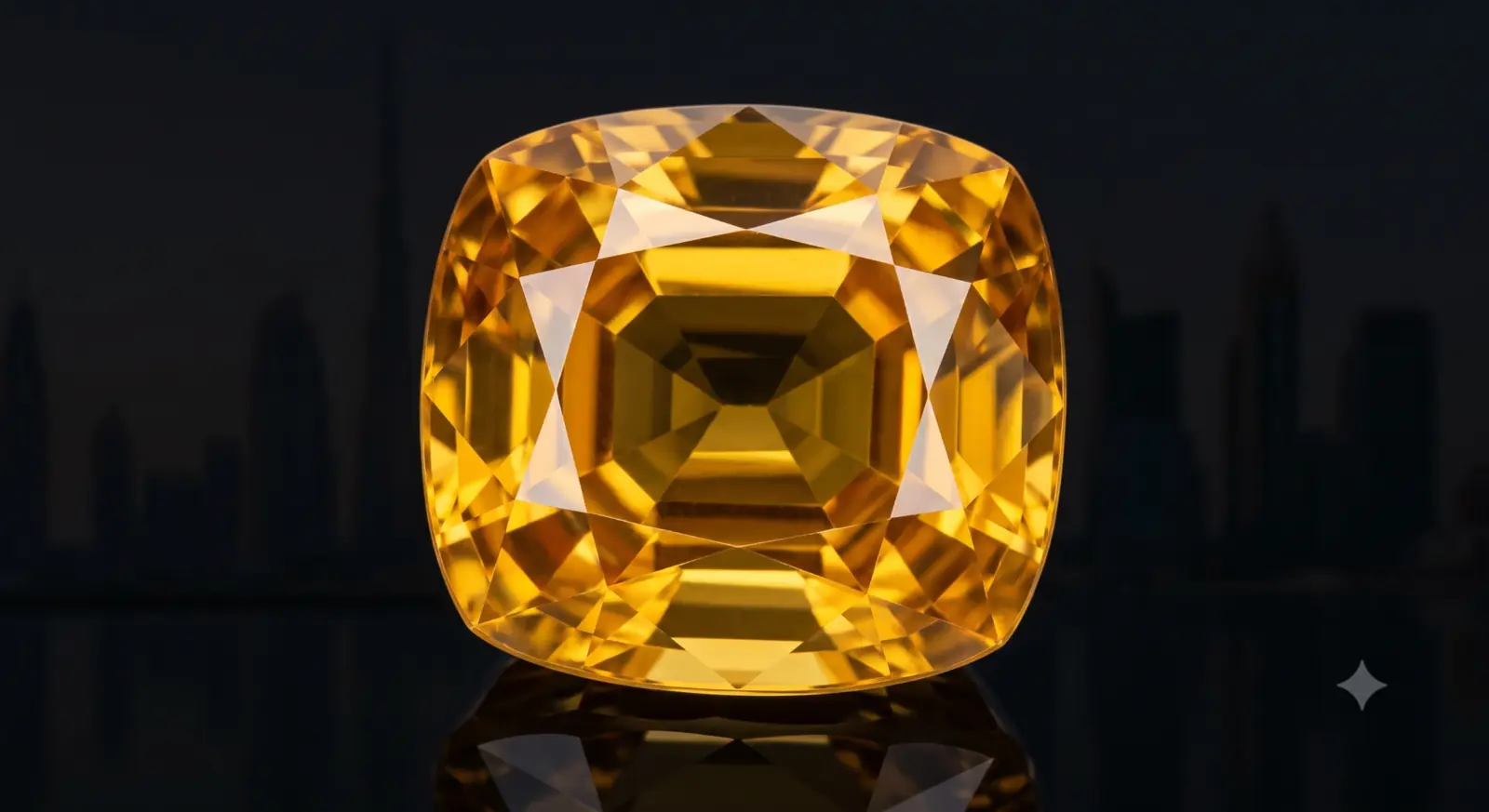 Citrine · Cushion cut · polished gemstone reference
