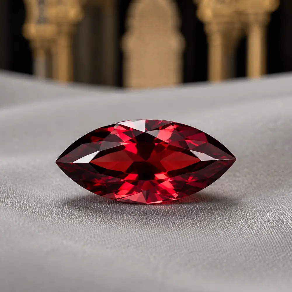 Pyrope Garnet · Marquise cut · polished gemstone reference