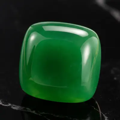 Jadeite · Square cushion cabochon · polished gemstone reference