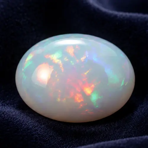 White Opal · Oval cabochon · polished gemstone reference