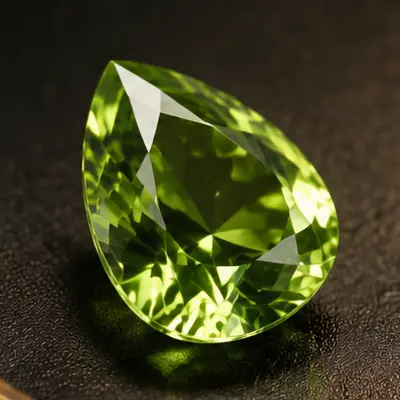Peridot · Pear cut · polished gemstone reference