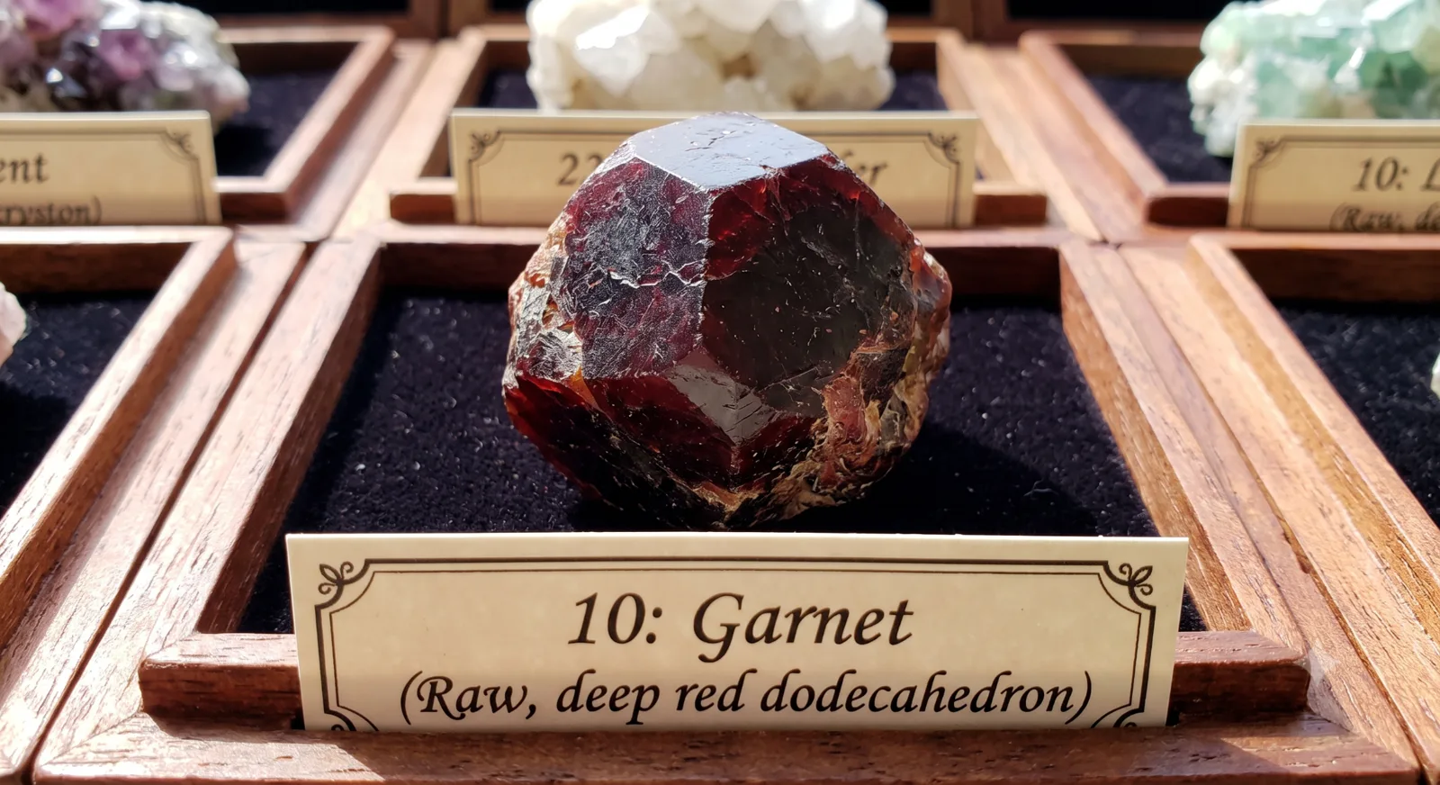 Garnet, illustrative rough gemstone material