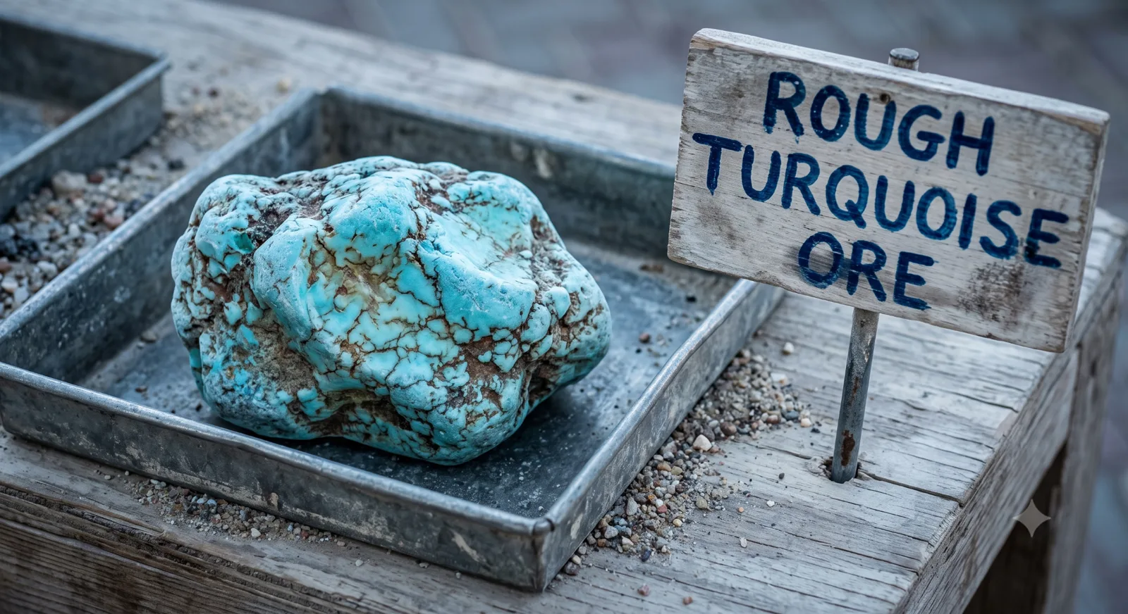 Turquoise, illustrative rough gemstone material
